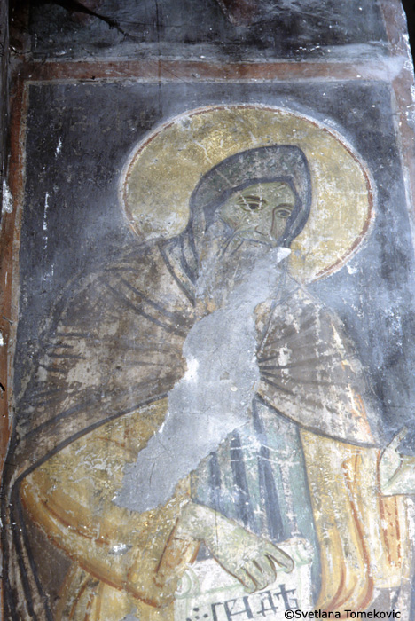 Fresco, northwest showing monk