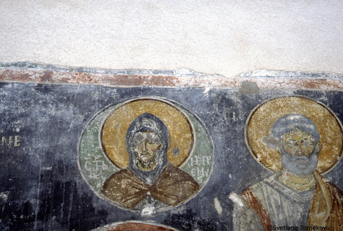 Fresco, south transept, south wall showing saint