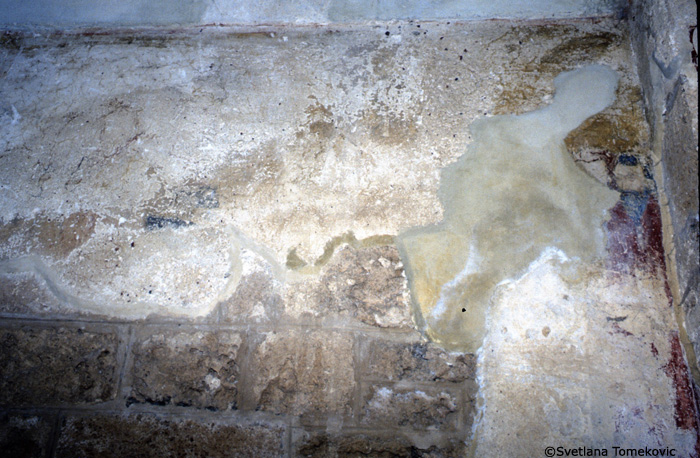 Fresco, west wall showing Translation of the reliquary of St. Sava