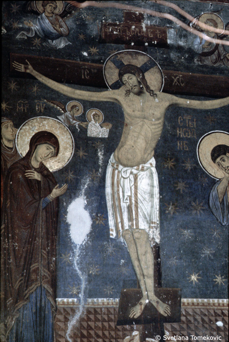 Fresco showing the crucifixion