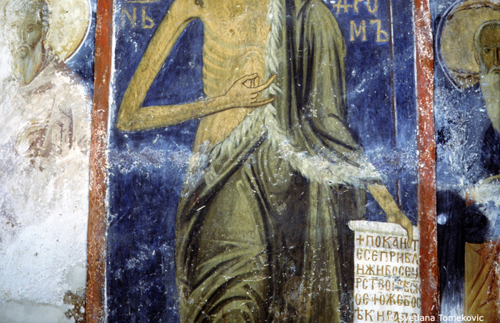 Fresco, northwest pilaster, showing John Baptist (detail)