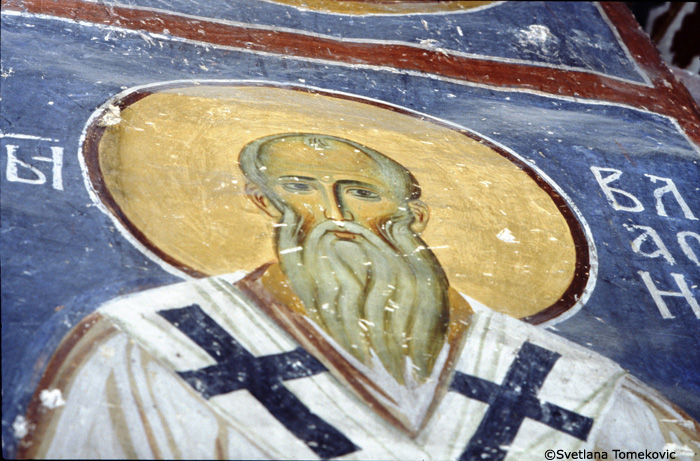 Fresco, showing Bishop Masos (detail of head)