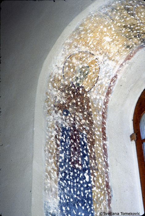 Fresco, narthex, niche, south wall, east side, showing monk