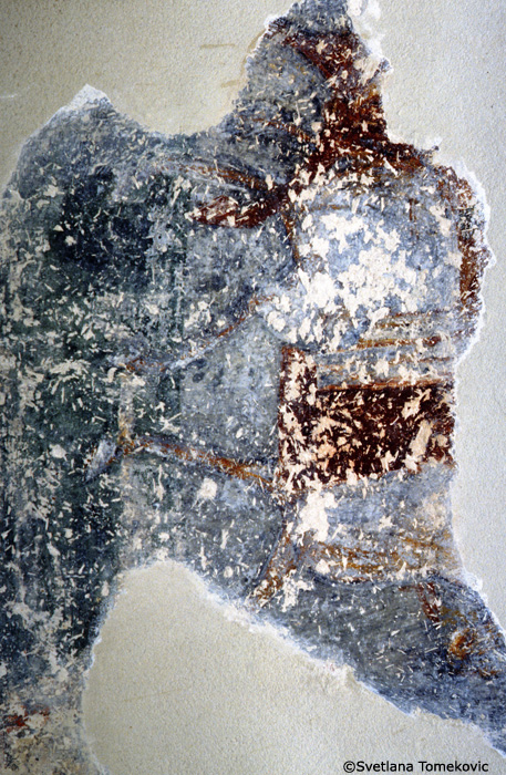 Fresco, Chapel of St. Simeon, east wall, possibly showing Stephen Nemanya: Departure for Mount Athos  