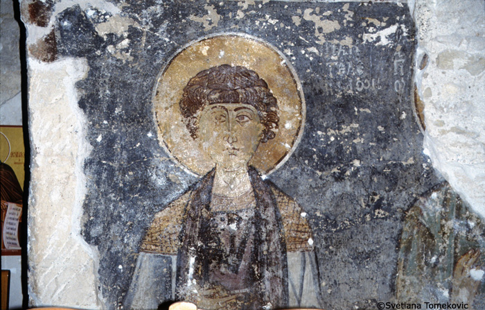 Fresco showing St. Panteleimon