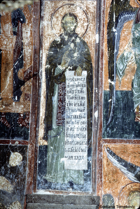 Fresco, south wall, second pilaster showing saint