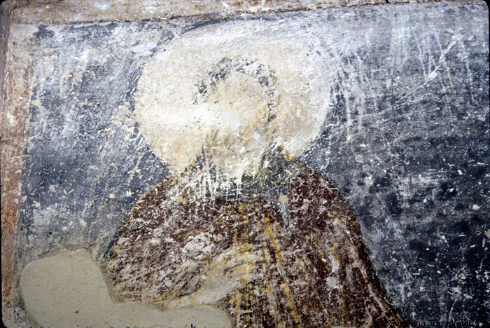 Fresco, narthex, north wall showing unidentified monk saint