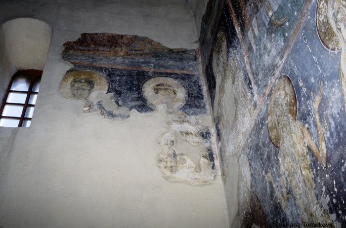 Fresco, narthex, south wall showing unidentified saint