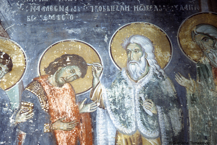 North Wall, Fresco, Elijah anointing Hazael