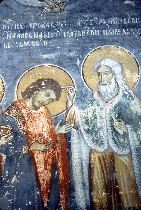 North Wall, Fresco, Elijah anointing Hazael