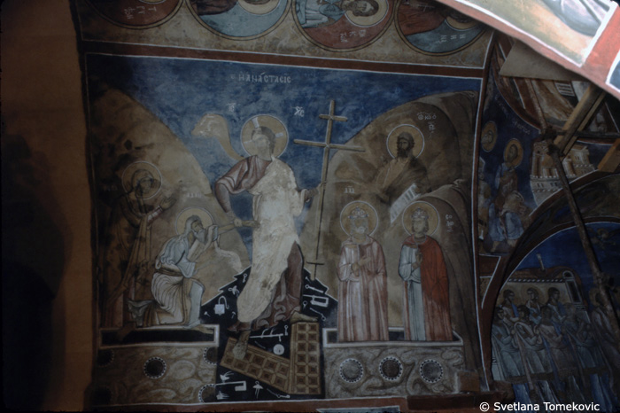 Naos, West Bay, Vault, North Side, Fresco, Harrowing of Hell