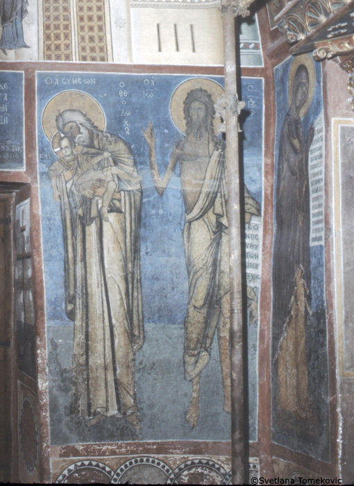 Naos, East Bay, North Wall, Fresco, Simeon and John Baptist