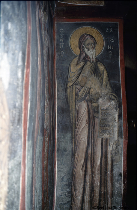 Naos, East Bay, West Wall, Fresco, Anthony Abbot the Great