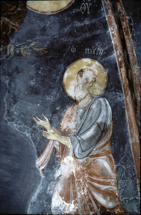 Fresco, apside showing Paul (detail)