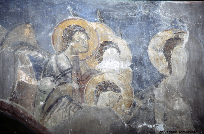 Fresco, naos, south wall showing the Baptism of Christ (detail)