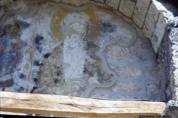 Fresco, exterior, south facade, showing  Symeon Nemania
