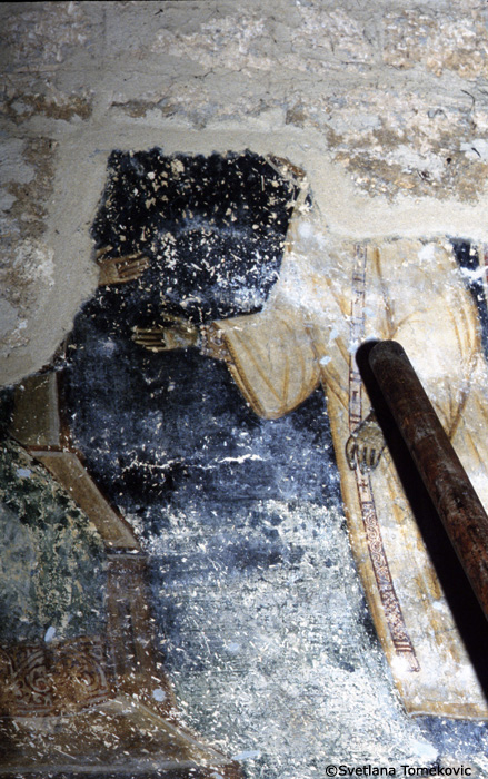 Fresco, Chapel of Stephen Protomartyr, south side, possibly showing scene from life of Stephen Protomartyr (detail)