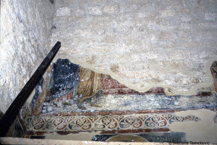 Fresco, Chapel of Stephen Protomartyr, south side, showing scene from life of  Stephen Protomartyr