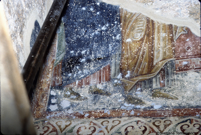 Fresco, Chapel of Stephen Protomartyr, south side, showing scene from life of  Stephen Protomartyr (detail)