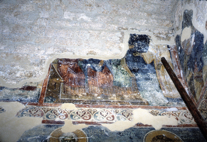 Fresco, Chapel of Stephen Protomartyr, south side, showing scene from life of  Stephen Protomartyr (detail)