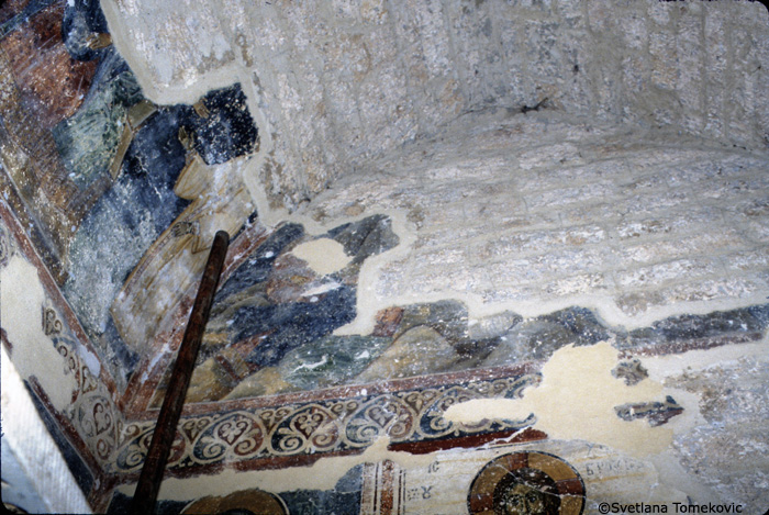 Fresco, Chapel of Stephen Protomartyr, west tympanum showing scene from life of Stephen Protomartyr