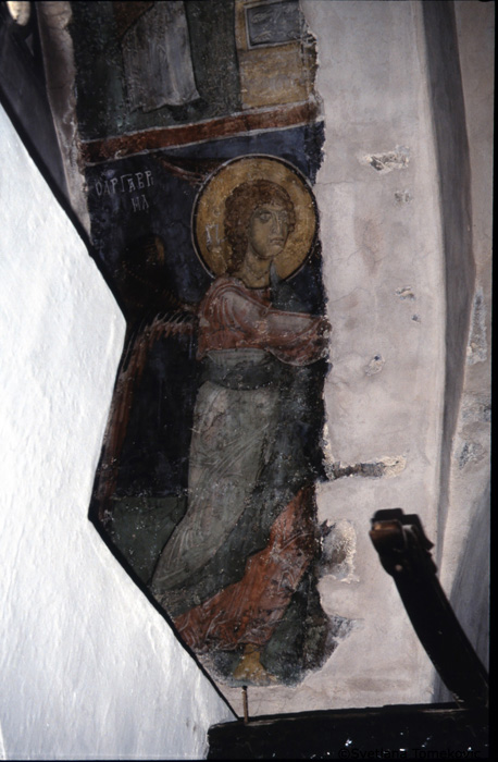 Fresco, north arcade, introdos showing the Archangel of Anna