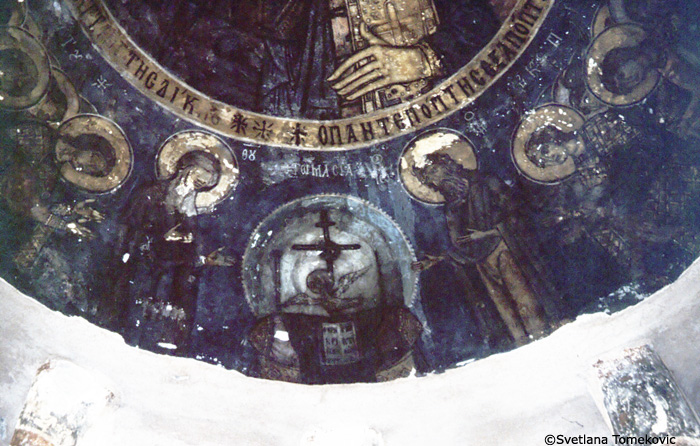 Fresco, coupela showing the Etimasia (detail)