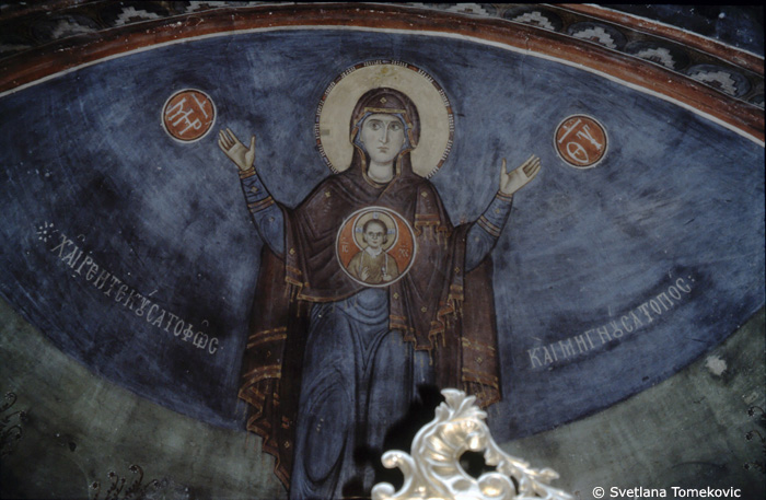 Fresco, conch showing Blachernitissa (detail)