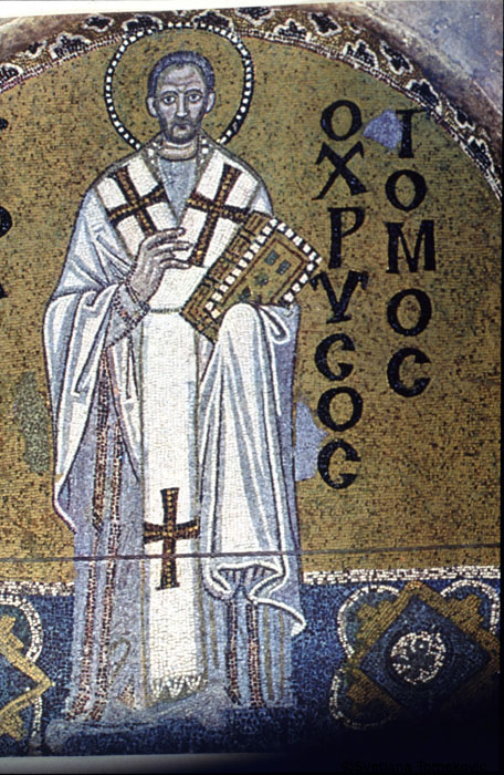 Interior, North Tympanum, Mosaic showing John Chrisostom