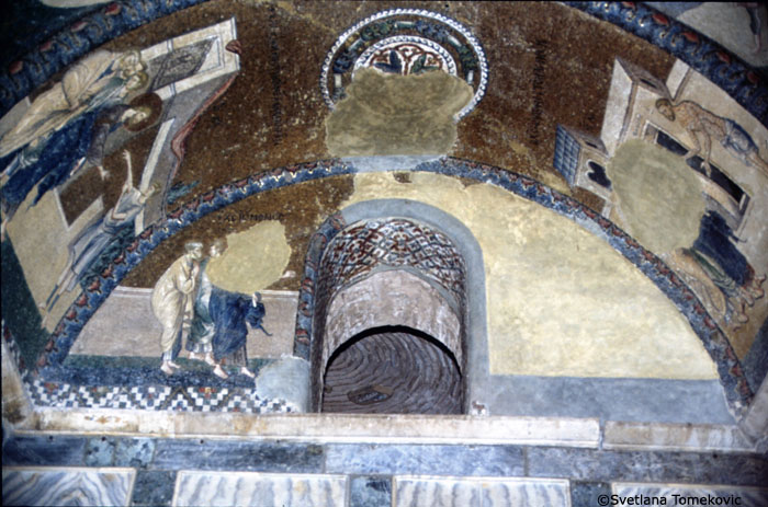Esonarthex, South End, Wall, Mosaic showing Miracle of Christ