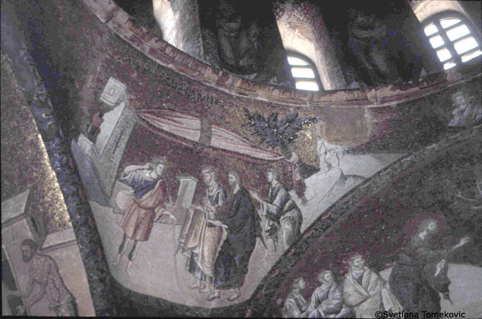 Esonarthex, South Dome, South-West Spandrel, Mosaic showing Christ healing Blind and Dumb Man