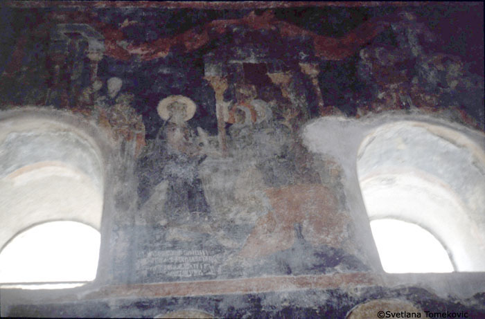 Fresco, south aisle, south wall, showing Miracles of Christ