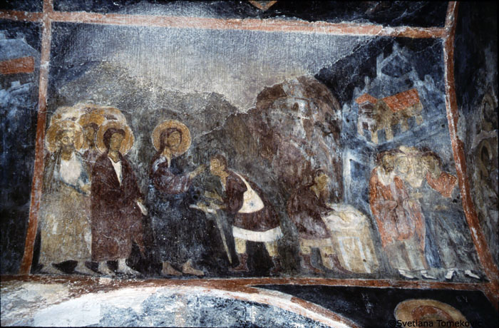 Fresco, showing Christ Healing the Born Blind Man