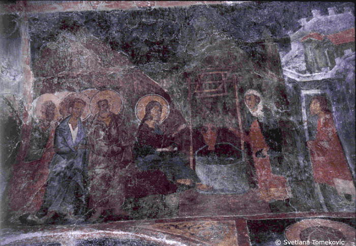 Fresco, showing Christ and the Samaritan Woman