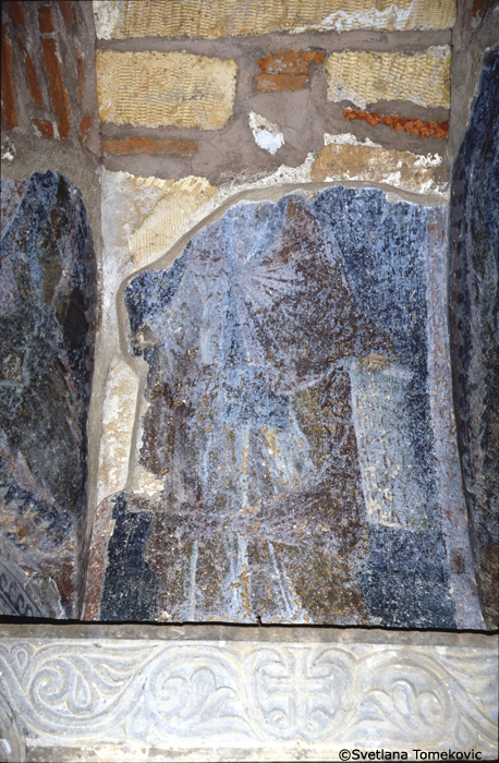 Fresco showing Saint (fragmentary)