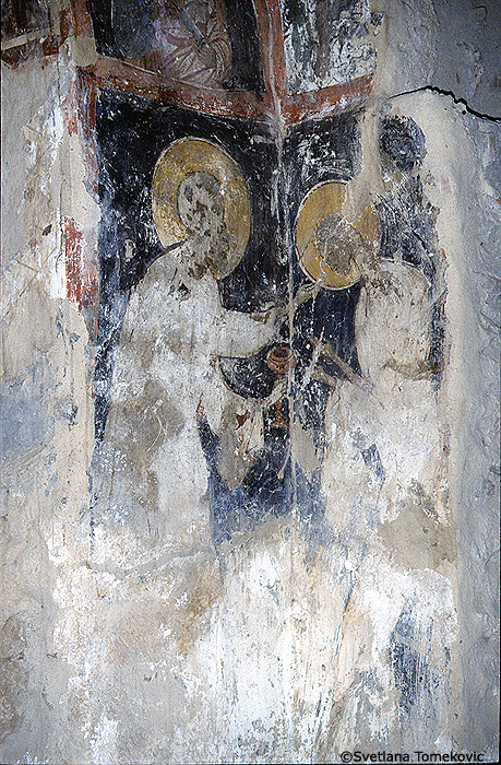 Fresco showing Christophoros and Mary of Egypt