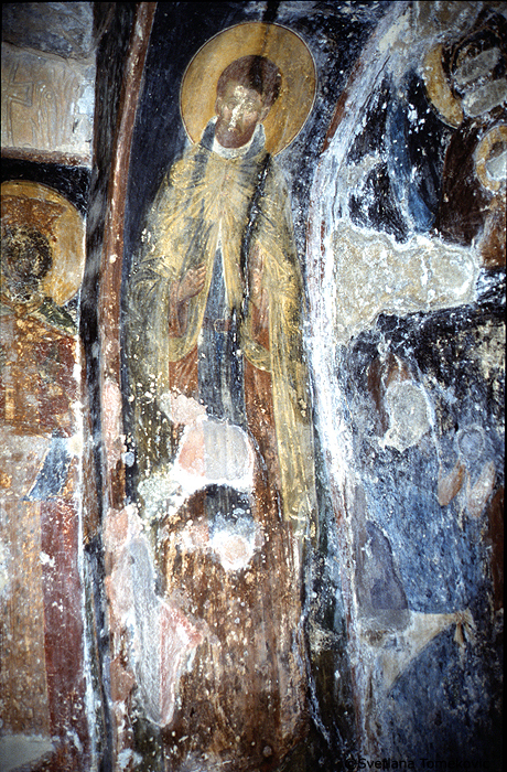 Fresco, niche (of the Ktitores) showing Monk