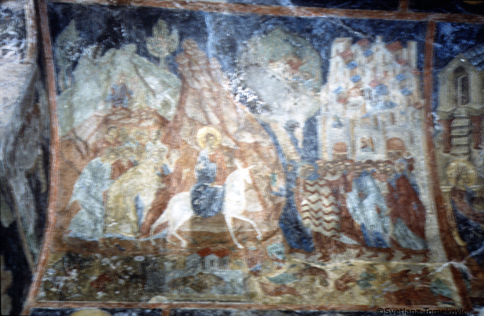 Fresco showing Entry into Jerusalem