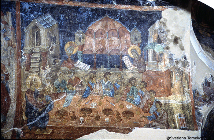 Fresco showing Last Supper