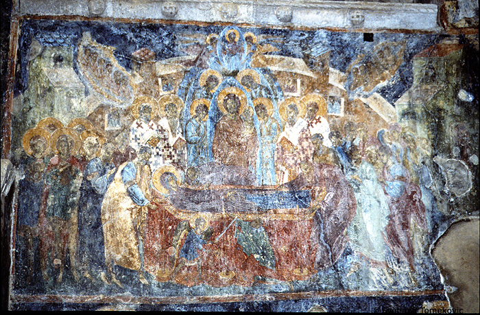 Fresco showing Dormition