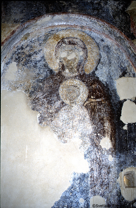 Fresco, apse, showing Virgin Mary and Christ Child