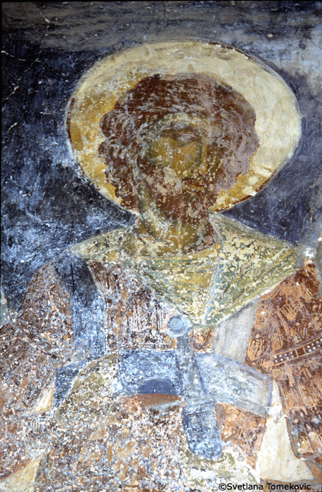 Fresco, west wall, showing Warrior Saint