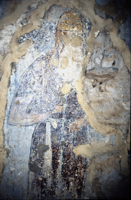 Fresco, southeast chapel, north wall, showing Portrait of Donor(?) 
