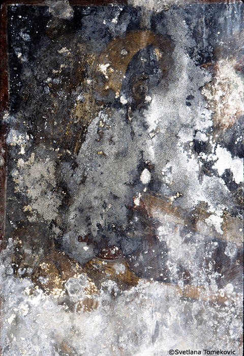 Fresco, north wall, showing Anthony Abbot the Great: Scene, Death
