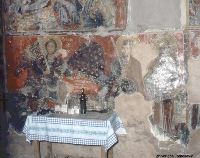 Fresco, south wall, showing a saint