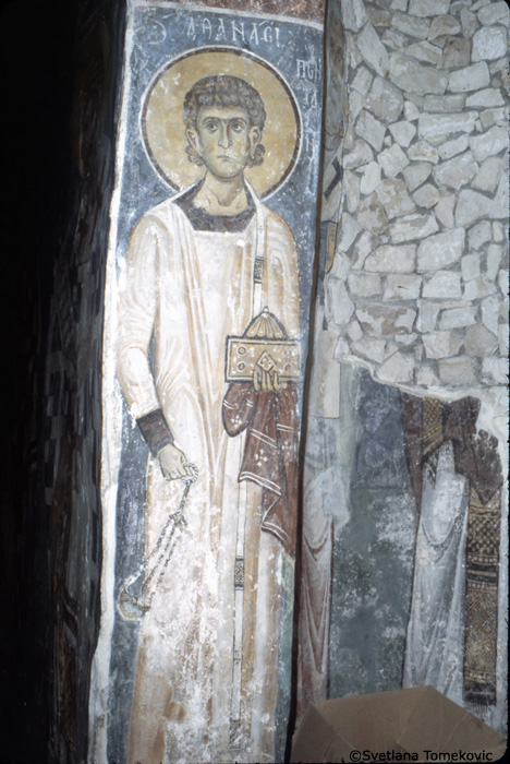 Fresco showing St. Athansios Pentaskinos