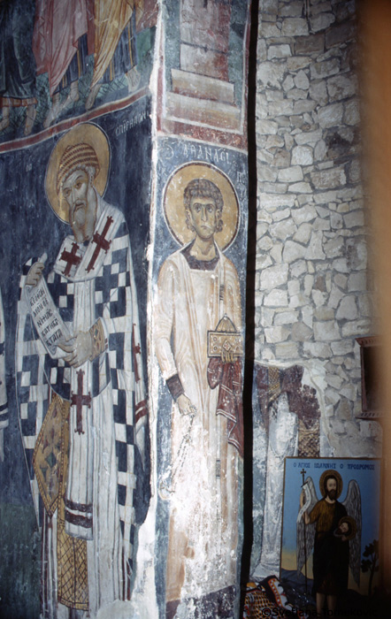 Fresco showing Athanasius of Pentaskinos