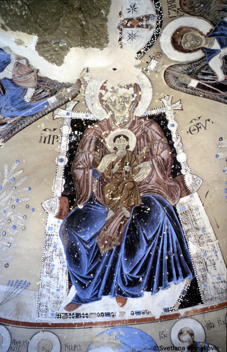 Fresco showing Virgin and Child