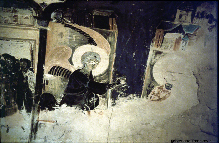Fresco showing the Annunciation