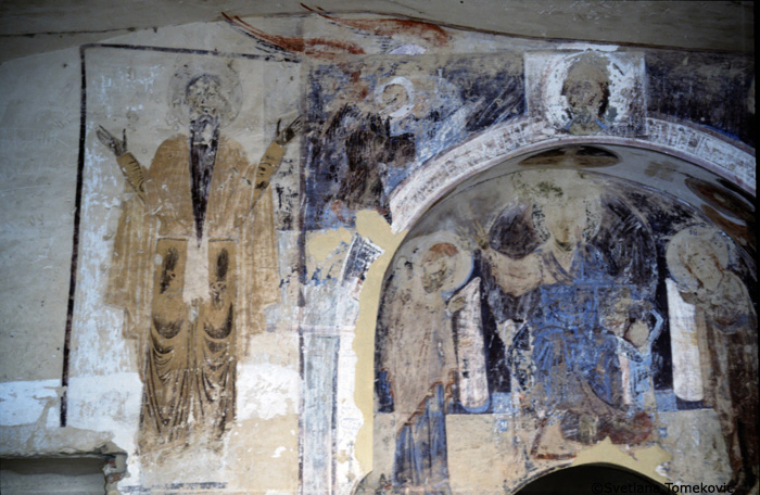Fresco, north wall showing David and Deesis